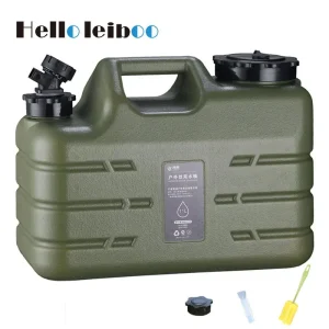 Container Portátil de Água 11L – Verde Militar, com Torneira Removível, Tampa Larga e Acessórios (PE, Livre de BPA)