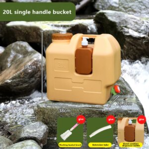 Container Portátil de Água 20L com Torneira e Dispenser – BPA Free para Camping e Outdoor