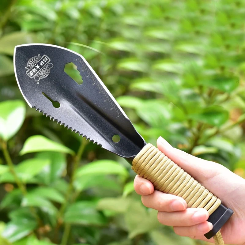 Pá Tática Multifuncional de Aço Inoxidável – Compacta e Robusta
