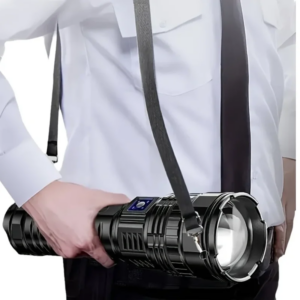 Lanterna Tática LED 1000W – Super Alcance, Recarregável 15 000 mAh, Holofote de Emergência