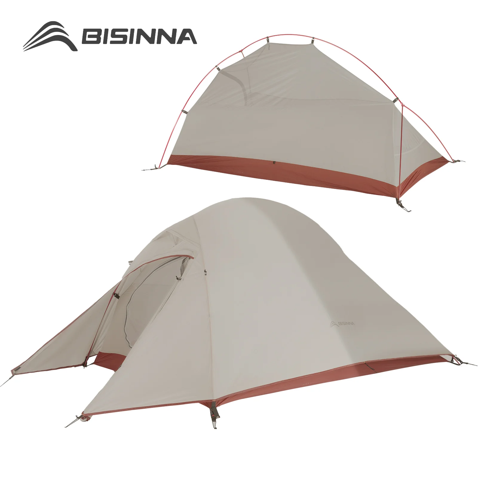 Barraca Ultraleve Bisinna – Nylon 20D Impermeável para Camping e Trekking (1–2 Pessoas)