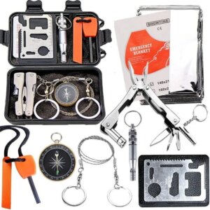Kit de Emergência e Sobrevivência para Iniciantes – Estojo Tático para Camping e Veículo